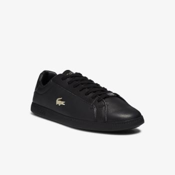 Lacoste Graduate Leather and Synthetic Sneakers Pánské - Tenisky Černé | CZ-wUXWjx